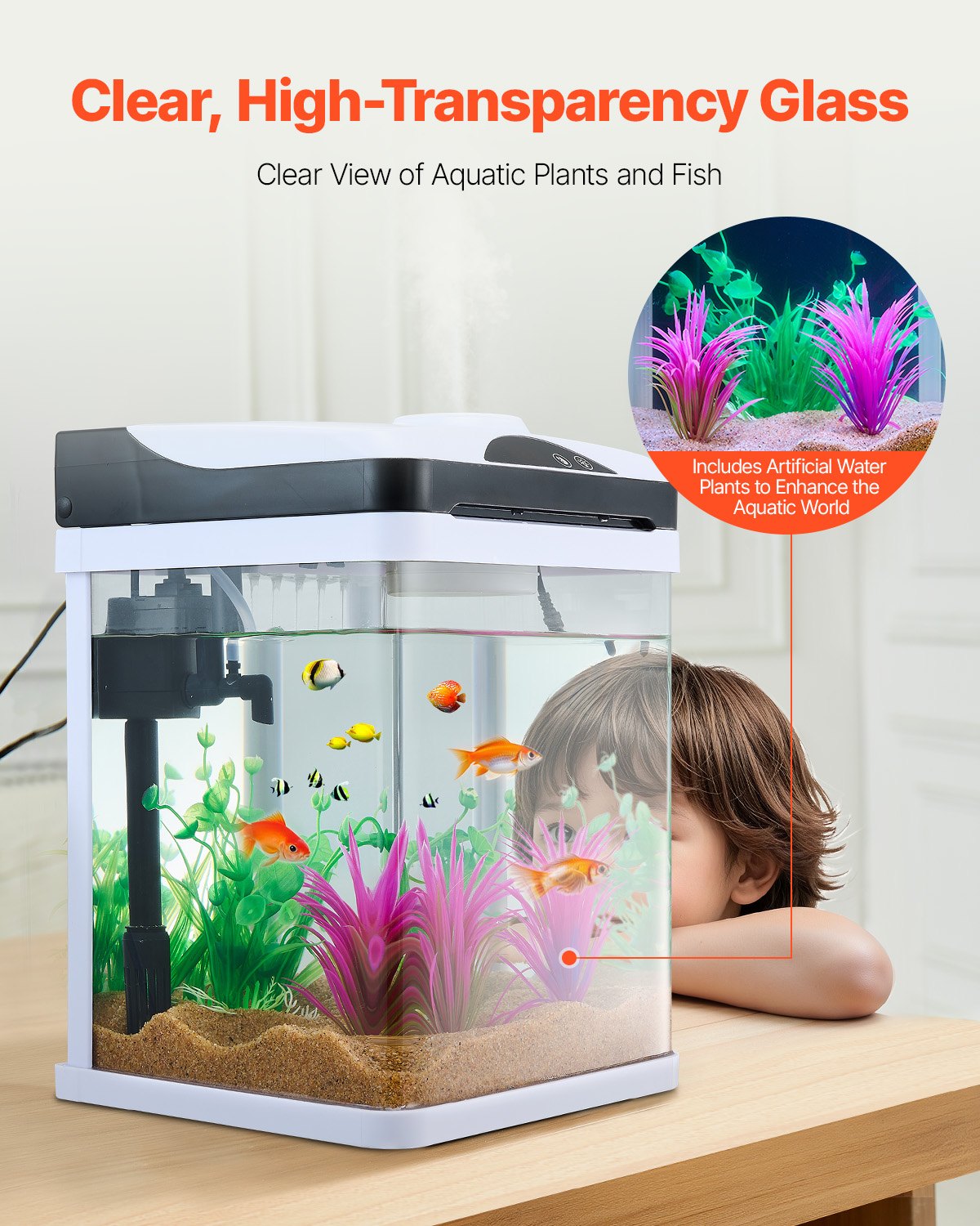 2 Gallon LED Smart Fish Tank Aquarium